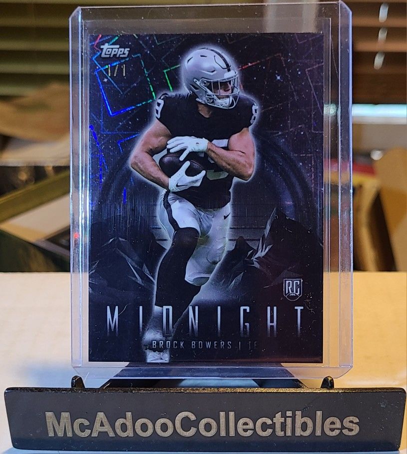 2024 Topps Midnight Brock Bowers Rookie Midnight Las Vegas Raiders 1/1 RARE