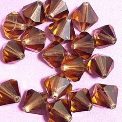 Lot Of Dark Amber Crystal Beads
