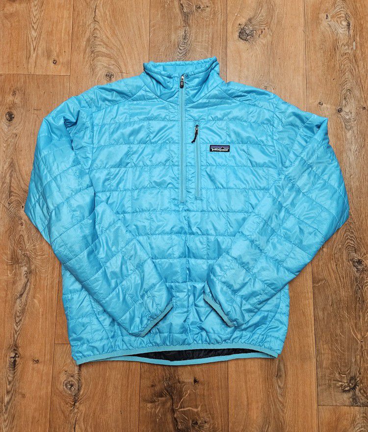 Patagonia Nano Puff Jacket Primaloft Quilted Zip Size Mens Medium Blue Pullover