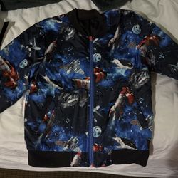 Space Print Bomber Jacket