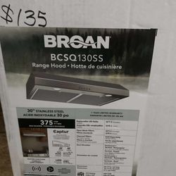 Broan 30in Under Cabinet Range Hood