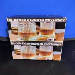 2 Boxes (Total of 4) Spinning Whiskey Glasses