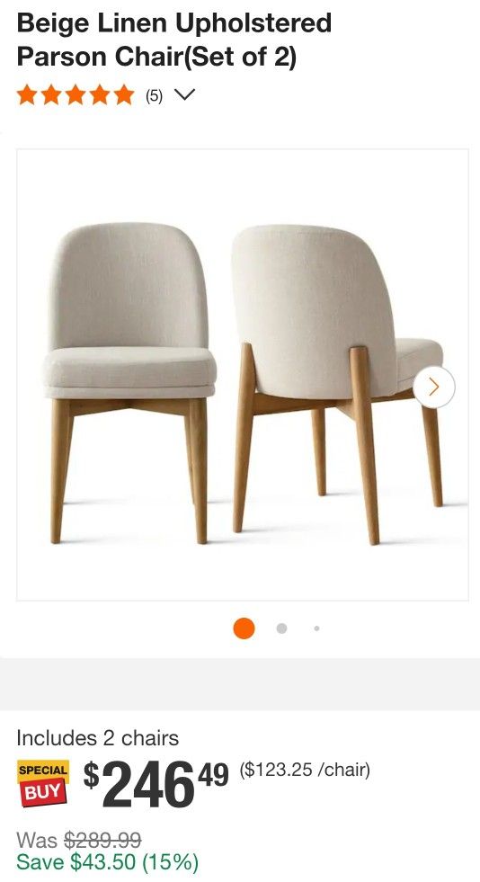 Havana Wood Chairs Beige 