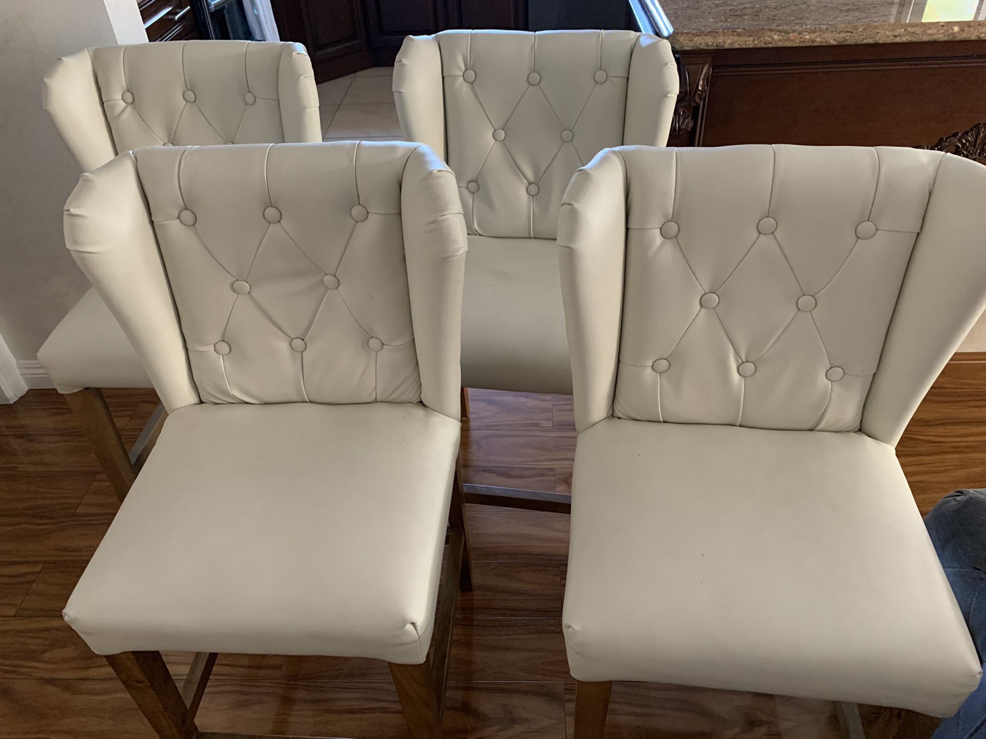 4 Countertop leather chairs 24 “ Seat Hight