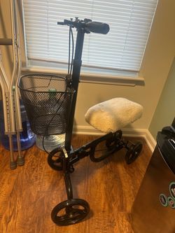 Crutches and knee scooter