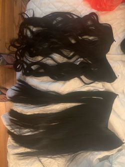 Off black hair halo extensions 20” long