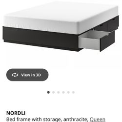 Delivery) Nordli Queen Size Bed Frame W 6 Drawers. Cama Con 6 Cajones