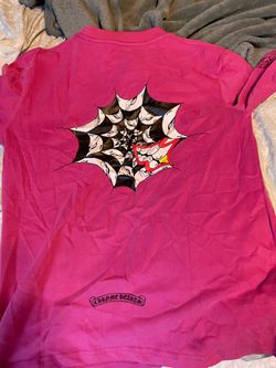 Chrome Hearts Pink Spider Web Graphic T-Shirt