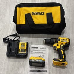 🟡DeWalt 20V Max Brushless Compact Drill Driver + Battery Power stack 2.0 + Charger Y Bag  
