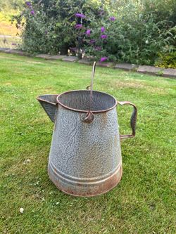 Old Rustic Cowboy Coffee Pot Planter