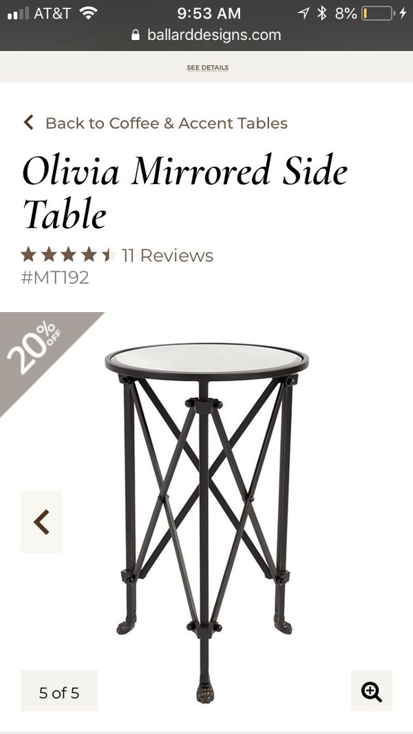 Ballard Designs Olivia Mirrored Side Table For In Cave Creek Open In The Continue To Mobile Website