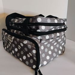 Bafaso Double Layer Sewing bag Polka Dot Grey With Removable Bag