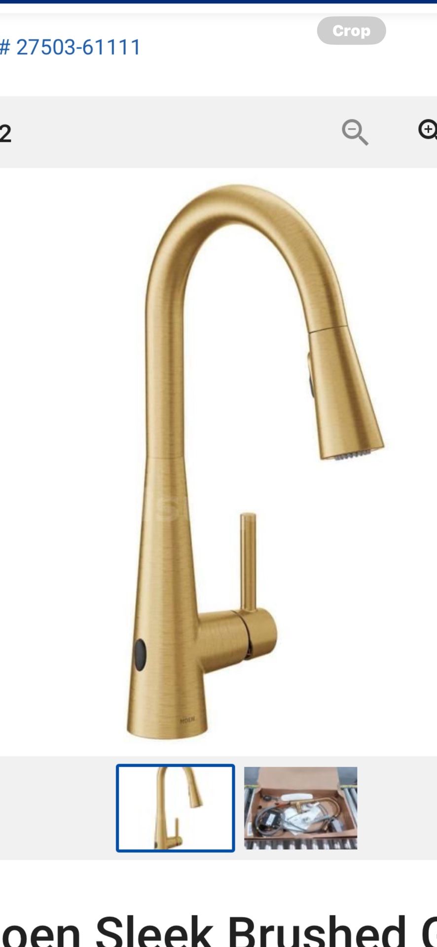 Moen Sleek Brushed Gold Motionsense Wave Sensor Touchless