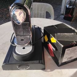 Nespresso Expresso Machine, Draw/stand And New Box Of Capsules 