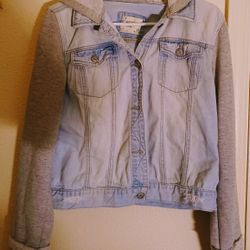 Junior Ladies XL Jean Jacket With Hoody 
