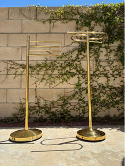 1980s Vintage postmodern brass towel racks EACH