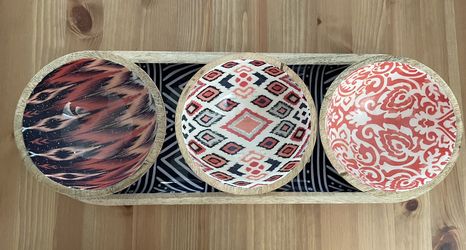 4 Piece Wooden Serving Bowls