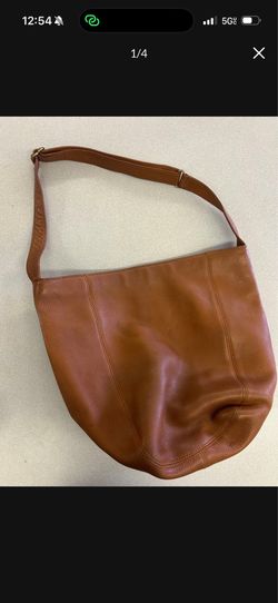 Coach Leather Shoulder Bag Light Brown 1990s 2000s Made In Italy Vintage