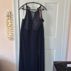 Elegant Navy Evening Gown 