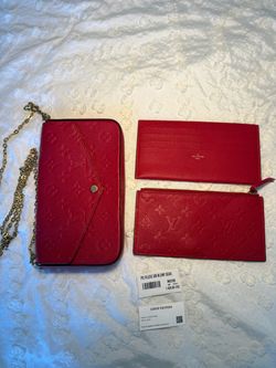 Louis Vuitton Félicie Pochette - Scarlet Red Empreinte - Complete Set