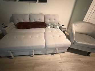 Compact Convertible Sofa Bed + Accent Chair - $250 OBO