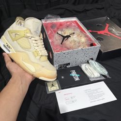 Off White Sail Jordan 4s (Size 8Men / 9.5 Women) 