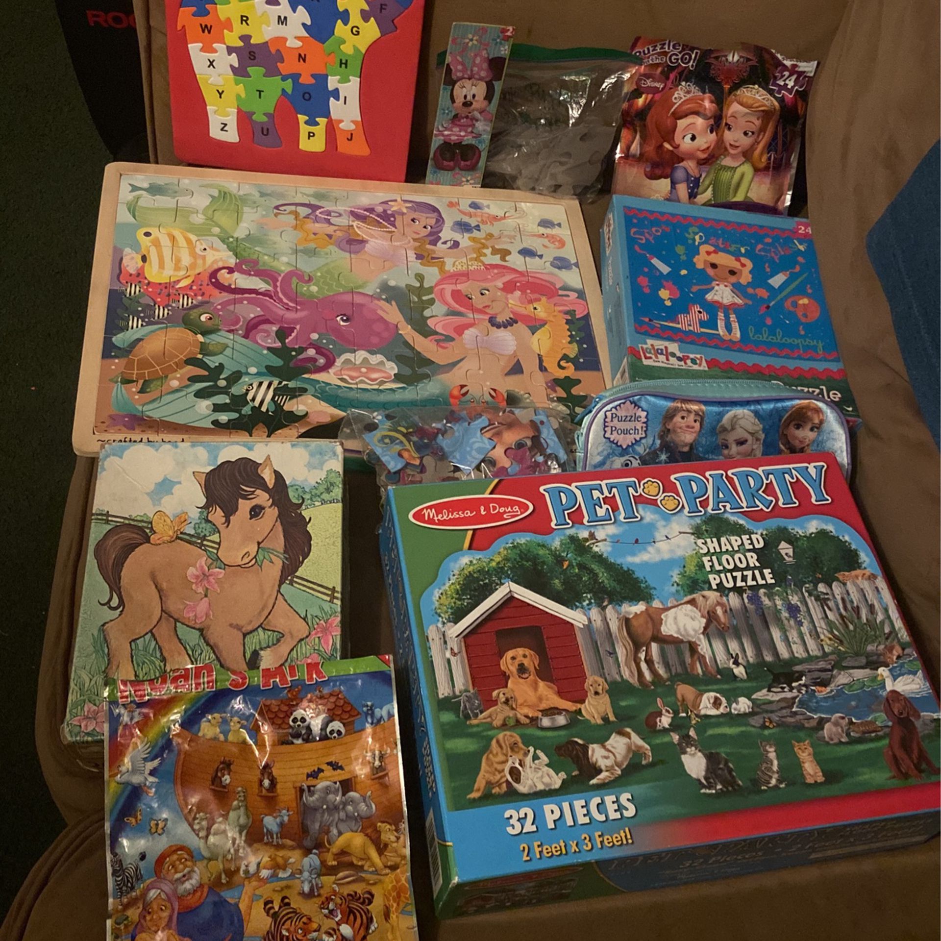 Kid’s Puzzles- 10 Different Ones With About 24 Pieces