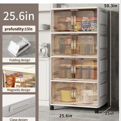 4-layer foldable storage cabinet