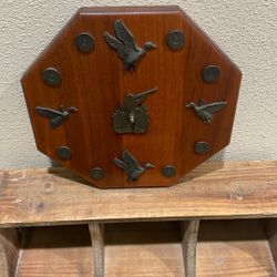 Awesome Hunter Clock With Brass Cartridges And Brass Little Ducks Flying.
