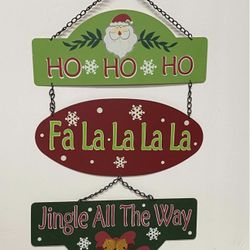 Vintage metal double view wall plaque Autumn /Christmas