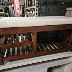 Dark Walnut Shoe Bench