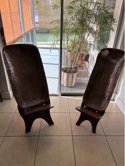 Authentic African Hand carved wooden chairs