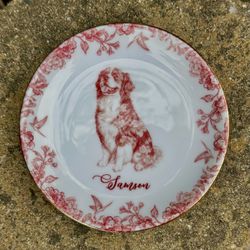 🐶 Darling small plate with Bernese Mountain dog illustration, personalized with the name 'Samson'