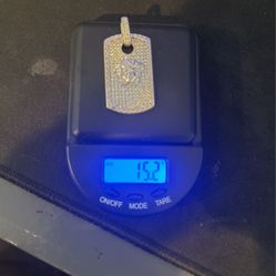 Sterling Silver Versace Dog Tag Pendant