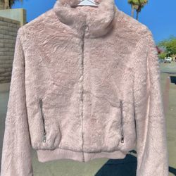 New With Tags Fur Jacket Color Blush Pink  Size Small 