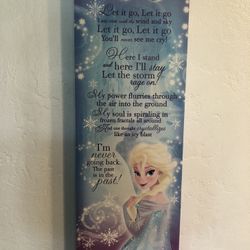 Frozen II Canvas Wall Decor. Elsa And Let It Go . Excellent Condition. 