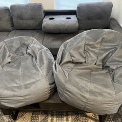 2 Big Joe Bean Bag Chairs