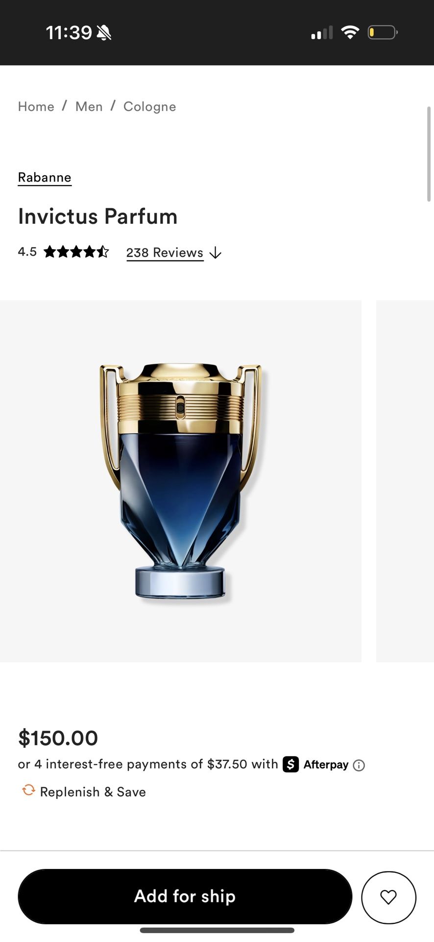 Invictus parfum ( used 1 or 2 times)