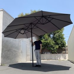 $95 (New) Large 15 ft double sided umbrella outdoor patio garden yard (weight base not included)