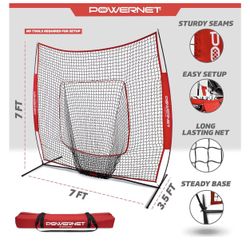 PowerNet Baseball Softball Practice Net 7x7