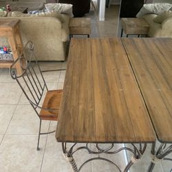 Metal And Wooden Desk And Chair