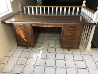 Vintage Midcentury Modern Walnut Executive Desk with Glass - $1950 OBO