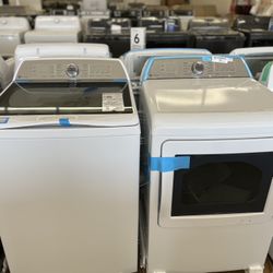 New GE Profile 4.9cu. Top Load Washer And Dryer- Financing Available With $53 Down
