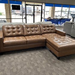 Leather Brown Sectional Couch