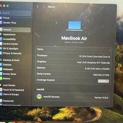 MacBook Air 2019 i5- Excellent Condition + Charger + Case”