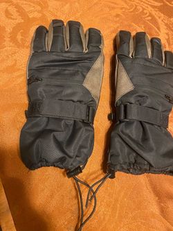 Black Winter Snow Gloves with Wrist Strap Size L/XL adult