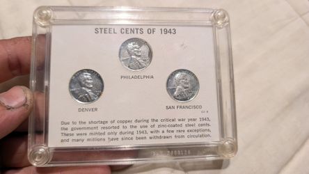 1943 Wartime Steel Cents set 1943-P  1943-D  1943-S