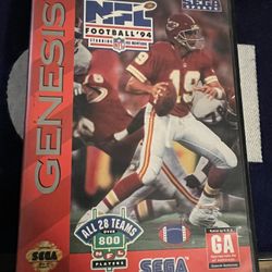 Sega Genesis NFL Football 1994 Game Case And Booklet Only