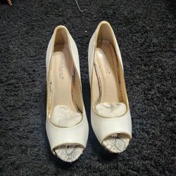 White Peep-toe Heels 