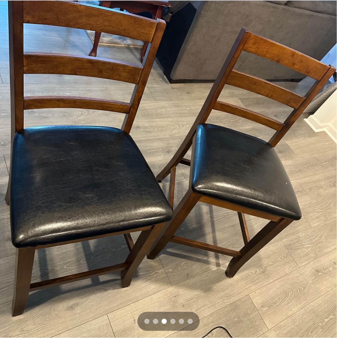 Set of Two Counter Height Stools NIB w/Brown Seats